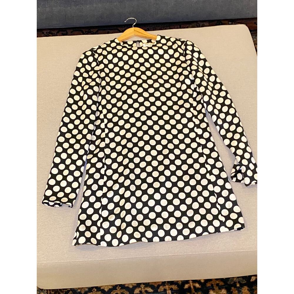 Saint Laurent Silk Polka Dot Mini Dress EU 40 US 8 Like New YSL authentic - Picture 7 of 12